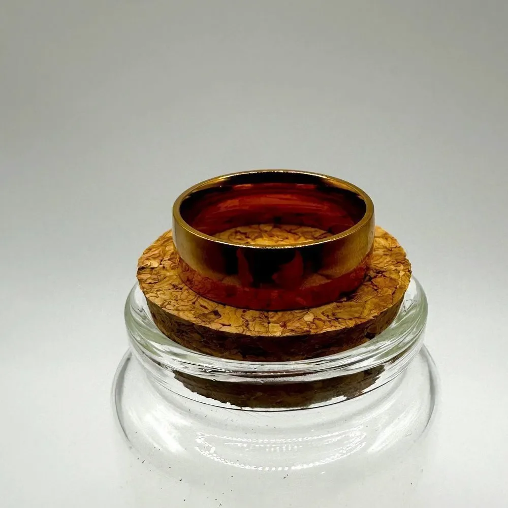 Men's size 12 all gold‎ tone metal wedding band, fashion ring!